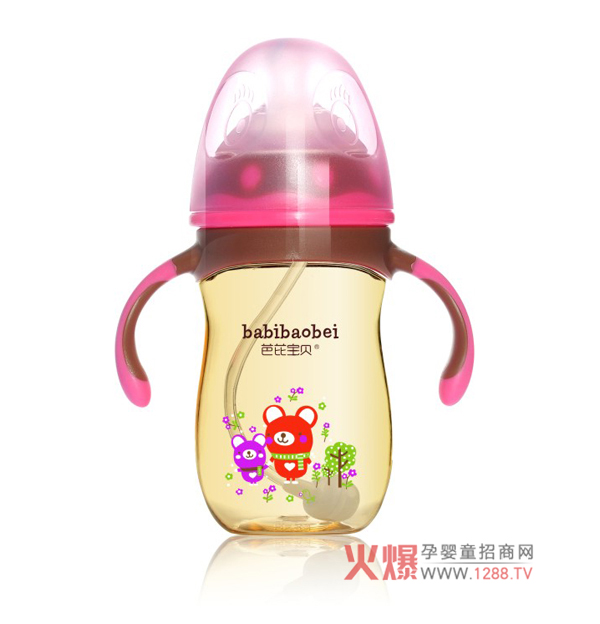 芭芘宝贝PPSU宽口径奶瓶 210ml红色.jpg