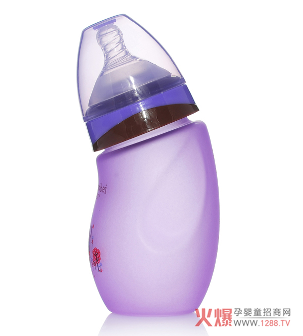 芭芘宝贝高硼硅包胶玻璃弯头奶瓶紫色.jpg