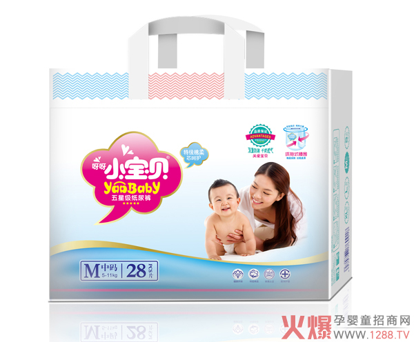 呀呀小宝贝婴儿纸尿裤小包M码28片.jpg