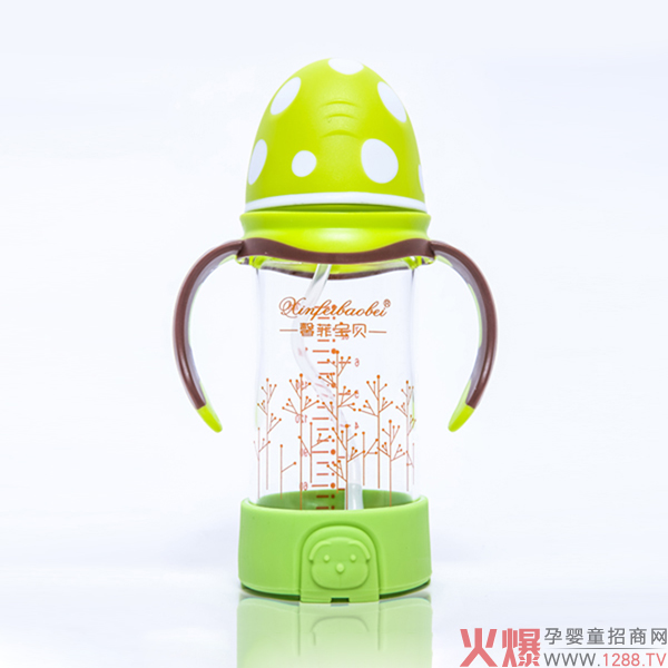 馨菲宝贝高硼硅宽口径玻璃奶瓶-直身防摔220ml绿色.jpg