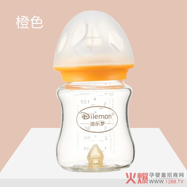 迪乐梦高鹏硅玻璃奶瓶5043橙色.jpg