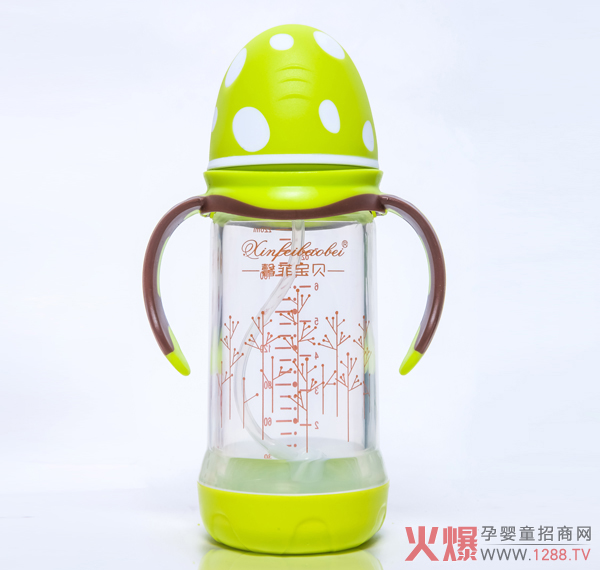 馨菲宝贝双层宽口径玻璃奶瓶-防摔外套220ml绿色.jpg