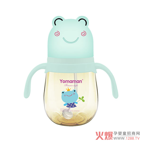 优秀妈咪青蛙造型盖子PPSU奶瓶绿色.jpg