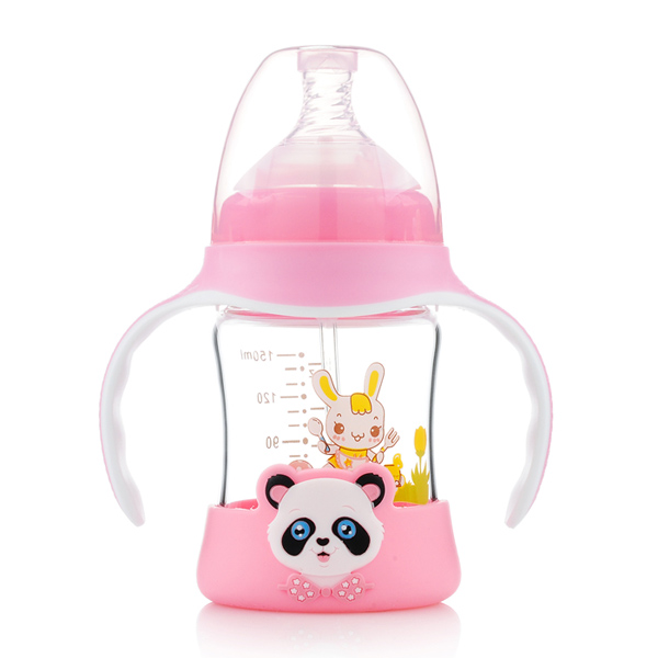 妈咪王子防摔晶钻玻璃双色宽口奶瓶150ml 粉色.jpg