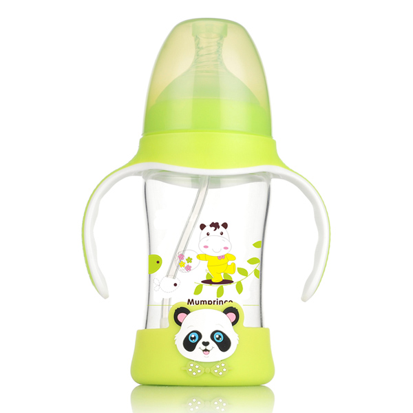 妈咪王子防摔晶钻玻璃双色宽口奶瓶200ml 绿色.jpg
