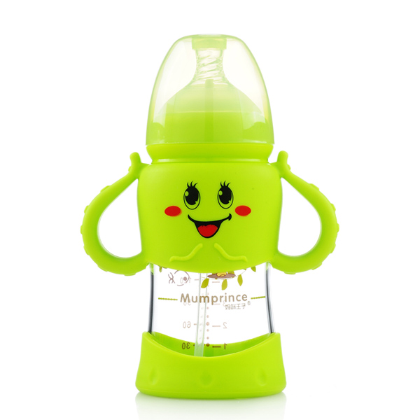 妈咪王子宽口晶钻玻璃自动吸卡通奶瓶200ml 绿色.jpg