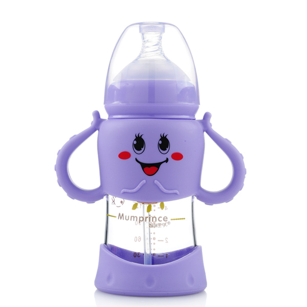 妈咪王子宽口晶钻玻璃自动吸卡通奶瓶200ml 紫色.jpg