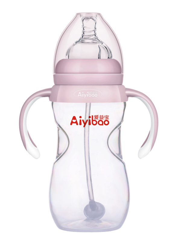 爱益宝弧形有柄自动pp奶瓶300ml 粉色.jpg