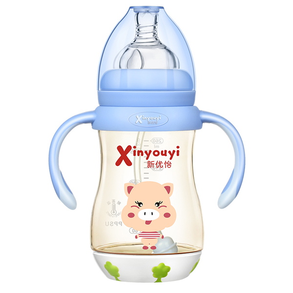 新优怡宽口弧形带底座有柄自动ppsu奶瓶260ml 蓝色.jpg