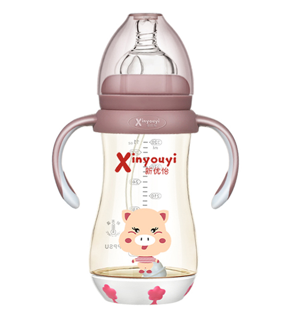 新优怡PPSU奶瓶300ml 小猪 咖色.jpg