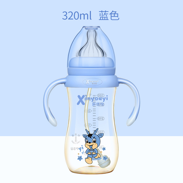 新优怡双色PPSU奶瓶320ml 蓝色.jpg