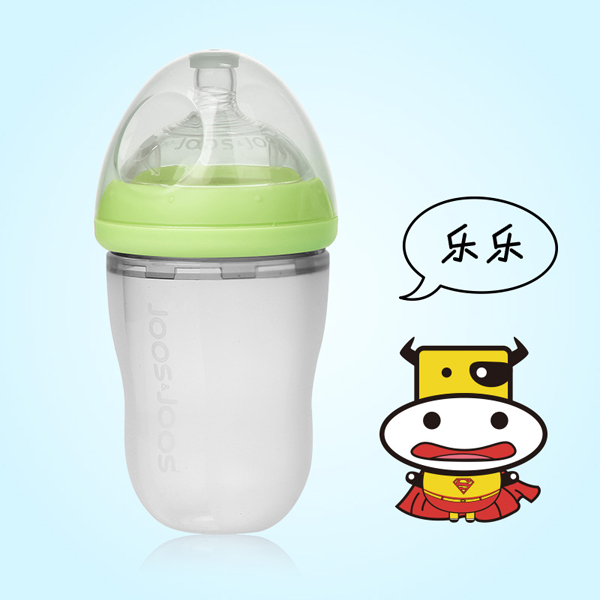 吉子天然母乳硅胶奶瓶 240ml 嫩绿色（乐乐）.jpg