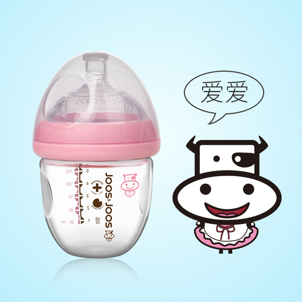 吉子天然母乳玻璃奶瓶 160ml 粉色（爱爱）.jpg