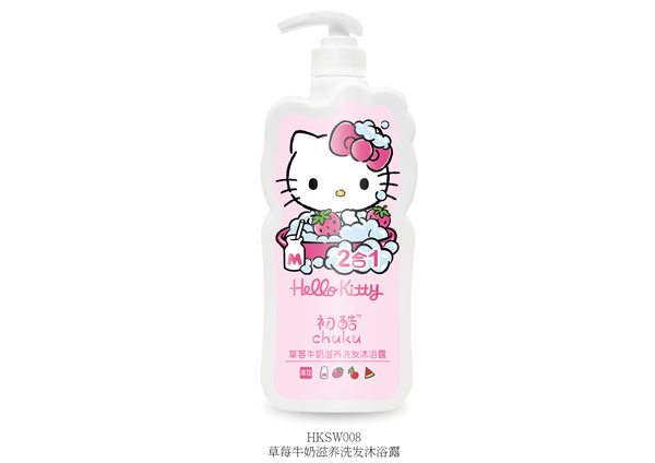 Hello Kitty初酷草莓牛奶滋养洗发沐浴�?900ml.jpg
