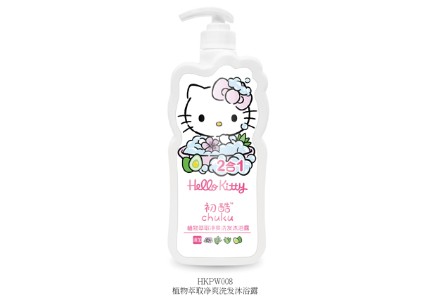 Hello Kitty初酷植物萃取净爽洗发沐浴露 900ml.jpg
