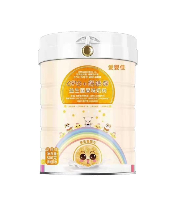 爱婴佳OPO+钙铁锌益生菌果味奶粉 甜橙味.jpg