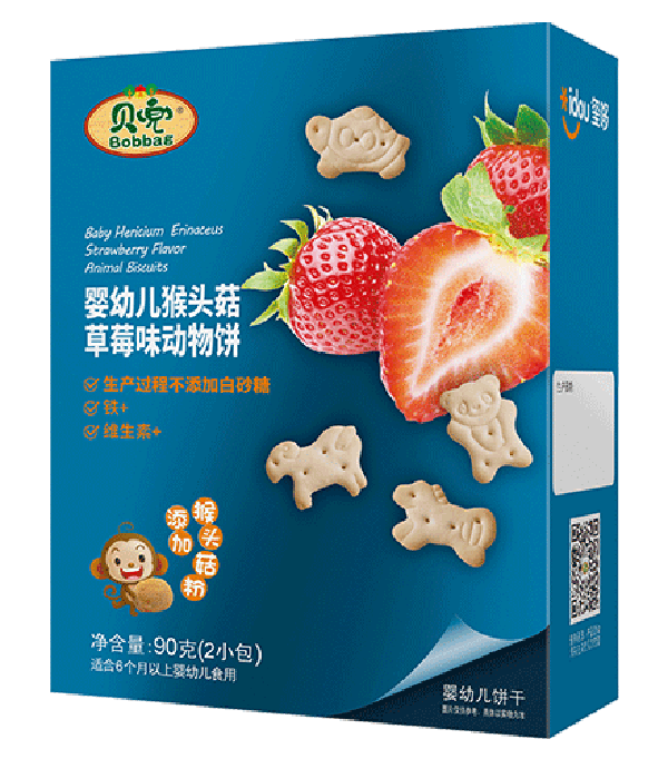 贝兜婴幼儿猴头菇草莓味动物饼干 盒装.png
