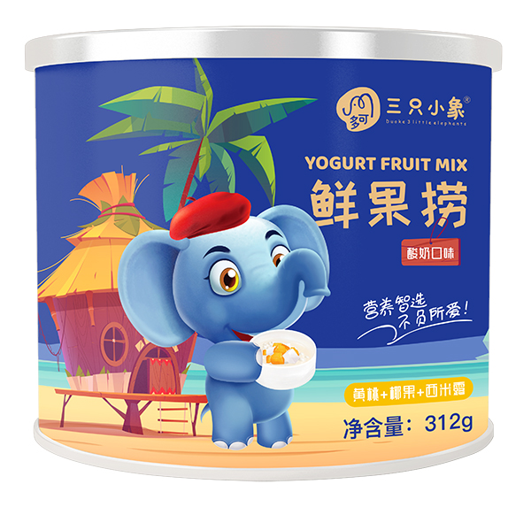 多可三只小象鲜果捞 黄桃.jpg