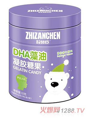 智赞臣DNA藻油+乳钙+富锌酵母+鱼油+果蔬铁凝胶糖果32g
