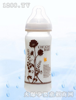 可爱妈妈玻璃宽口奶瓶240ML