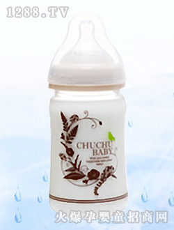 可爱妈妈玻璃宽口奶瓶160ML