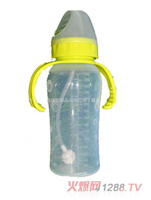 贝晨大容量弧型硅胶奶瓶300ml