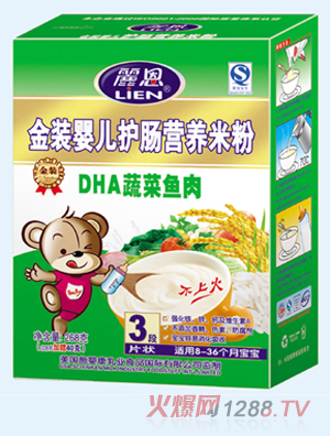 丽恩DHA鱼肉蔬菜护肠营养米粉