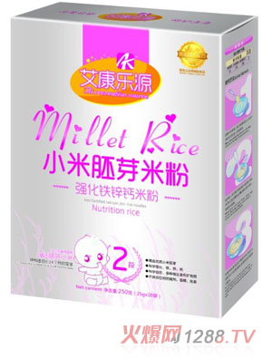 艾康乐源强化铁锌钙小米胚芽米粉2段