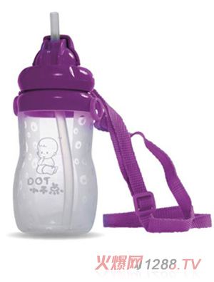 小不点安全硅胶紫色水壶240ml