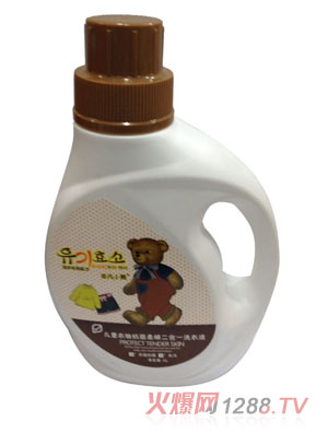 非凡小熊儿童衣物抗菌柔顺二合一洗衣液