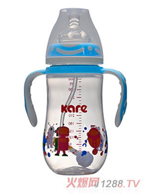 可儿手把吸管PP奶瓶300ml