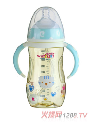 惟特思粉蓝宽口PPSU奶瓶双色系列(280ml)