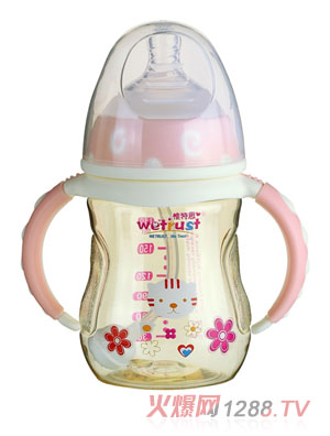 惟特思粉红宽口PPSU奶瓶双色系列(180ml)