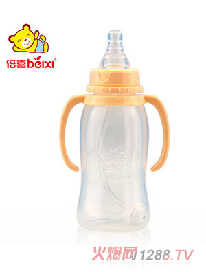 倍喜标口直身PP奶瓶240ML（杏色）