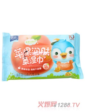 德佑一次性婴儿苹果润肤湿巾10片