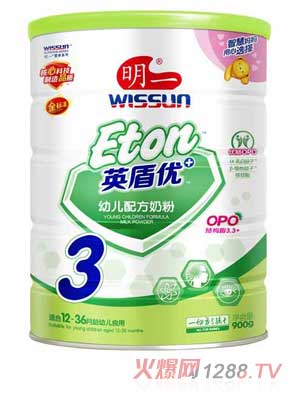 明一英盾优幼儿配方奶粉3段
