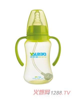 优乐宝PP抗菌标准口径有柄自动奶瓶210ML(M)