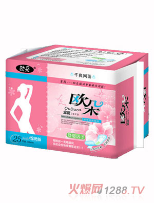 欧朵干爽网面25片护垫红包装
