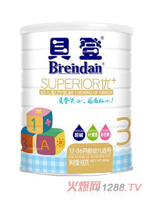 贝登优+幼儿配方乳粉3段