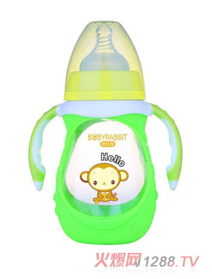 波比兔宽口防摔玻璃奶瓶150ML