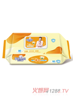 小贝真婴儿手口专用湿巾80片装