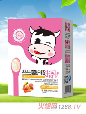 友琪贝贝胡萝卜+果蔬多维-益生菌护畅米乳盒装