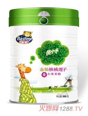 贝生元金装核桃莲子黄小米米粉听装