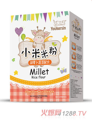 优可欣胡萝卜蔬菜小米米粉盒装