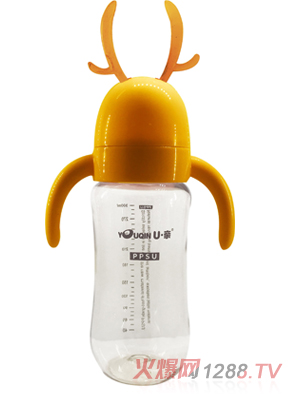 优亲PPSU奶瓶黄色300ml