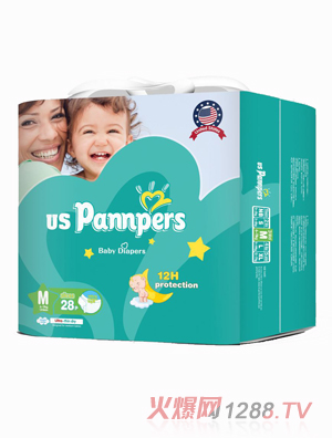 uspannpers欧氏全芯体大环腰纸尿裤小包M码28片
