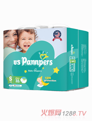 uspannpers欧氏全芯体大环腰纸尿裤小包S码32片