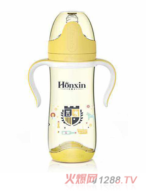 皇星e族PPSU双色宽口奶瓶300ml