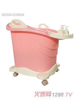 青蛙嘟迪立式滑轮浴桶粉色