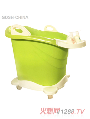 青蛙嘟迪立式滑轮浴桶绿色